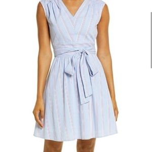 Vineyard Vines Striped Searsucker Tie Dress Bimini Blue